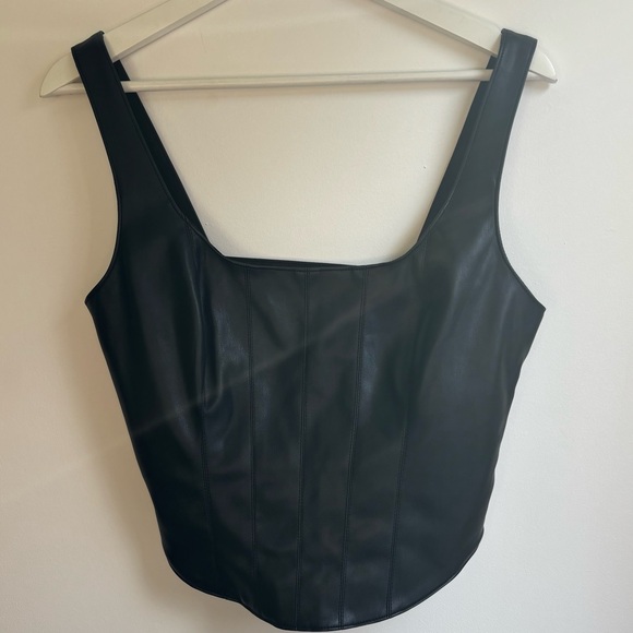 Abercrombie & Fitch Faux Leather Corset Tank Top - Picture 3 of 11